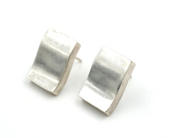 Vintage Sterling Rectangle Studs // Boucles d’oreilles Simple Statement // Sterling Studs // Geometric Sterling