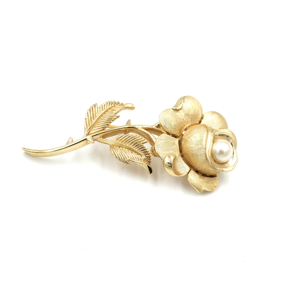 Vintage Trifari Rose Brooch // Vintage Trifari Fl… - image 1