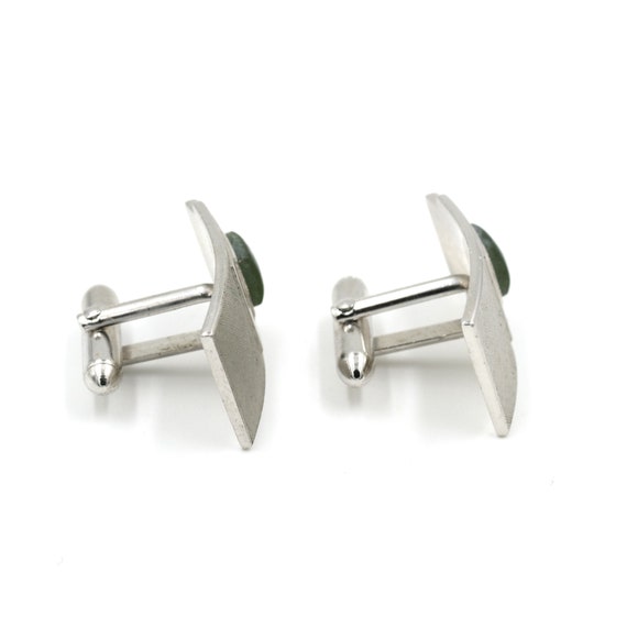 Vintage Swank Silvertone Cufflinks 1" // Mid Cent… - image 4