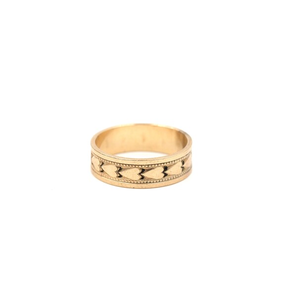 Size 6.5 // 12Kt Gold Filled Heart Band // Vintage