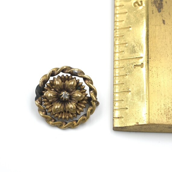 Antique Paste Rhinestone Flower Pin/Pendant // Ed… - image 4