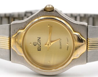 Vintage Elgin Watch // Two Tone Watch // Japanese Movement