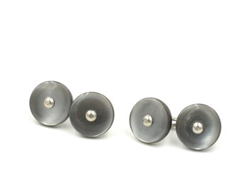 Vintage Grey Button Cufflinks 10.8mm