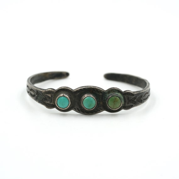 Fred Harvey Era Infant Cuff // Early Turquoise & Sterling