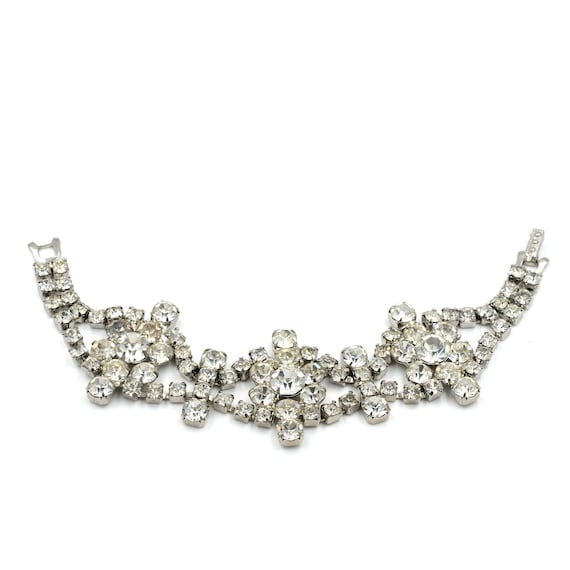 Rhinestone Statement Bracelet 7" // Rhinestone Br… - image 1