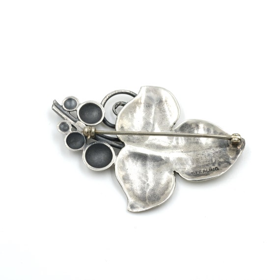 Mid Century Sterling Silver Leaf Pin 2