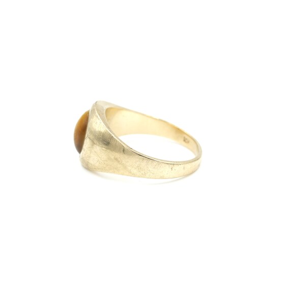 Vintage 10Kt Gold cats Eye Signet Ring (6 grms) /… - image 6