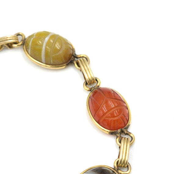 Vintage Admark Scarab 12k Yellow Gold Filled Brac… - image 2