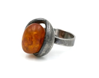 Vintage Mid Century Danish Niels Erik From Sterling Silver Ring - Size 5.75