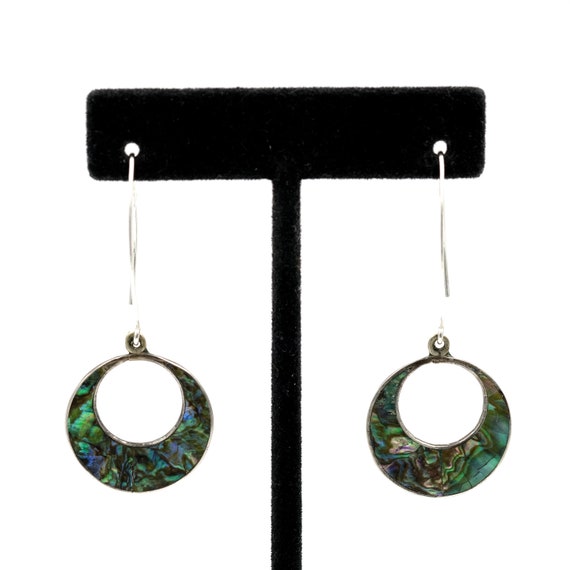 Mexican Abalone Inlay Earrings // Abalone Dangle … - image 2