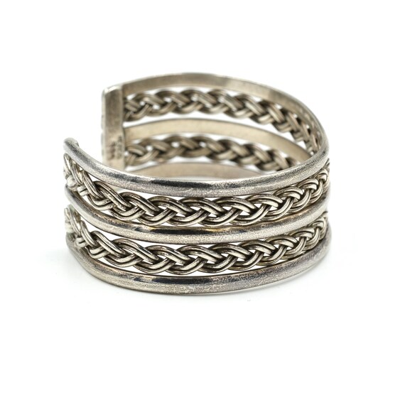 Taxco Braided Sterling Cuff Bracelet // Vintage T… - image 5