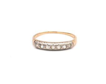As Is Vintage 1950s 10Kt Gold Five Stone Band - Size 6.5