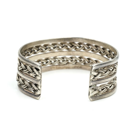 Taxco Braided Sterling Cuff Bracelet // Vintage T… - image 4