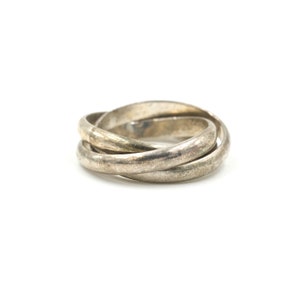 Classic 90's Sterling Three Band Rolling Ring - Size 6.5