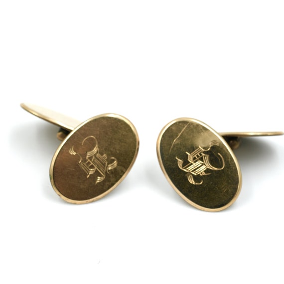 Engraved Initial Cufflinks // Antique Cufflinks /… - image 6