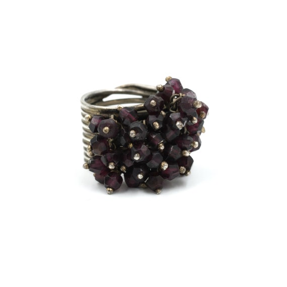 Size 7 // Vintage Garnet & Sterling Ring // Sterl… - image 3