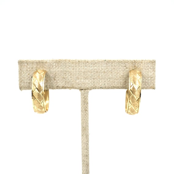 Vintage 14kt Diamond Cut Hoop Earrings (3.32gr) /… - image 3