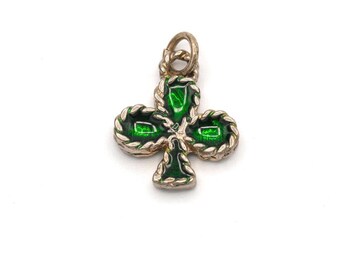 Vintage Silver Toned Shamrock Charm .7"
