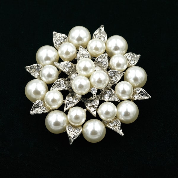 Faux Pearl Brooch Etsy