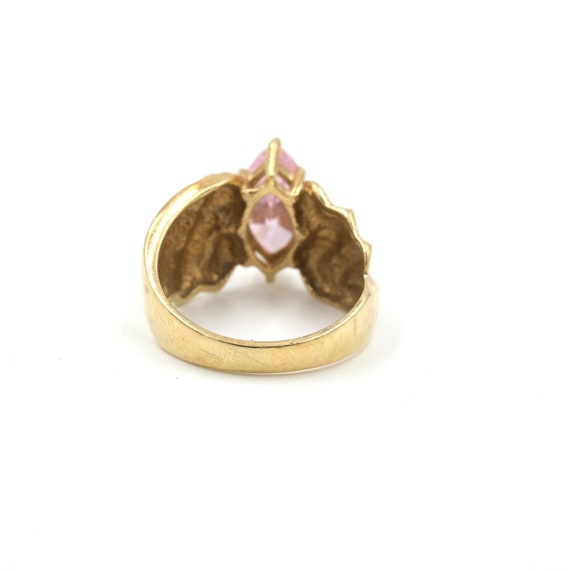 Vintage 10Kt Gold Pink CZ Ring - Size 6 // 10k Go… - image 4