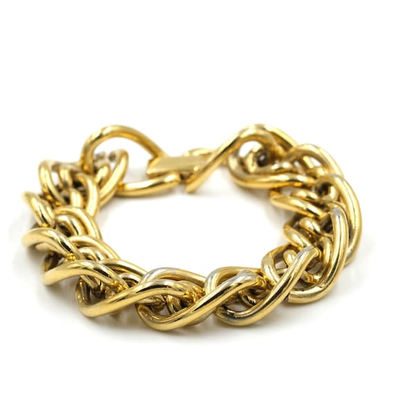 Napier Gold Tone Link Bracelet // Vintage Napier … - image 1