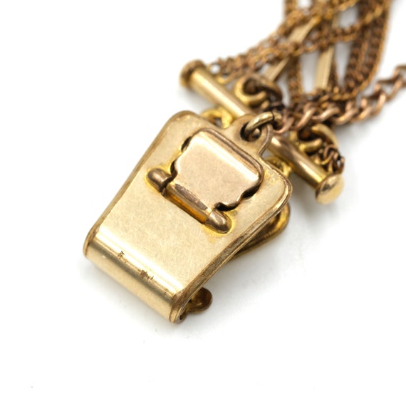 Antique Gold Filled Watch Chain with Fob // Victo… - image 4