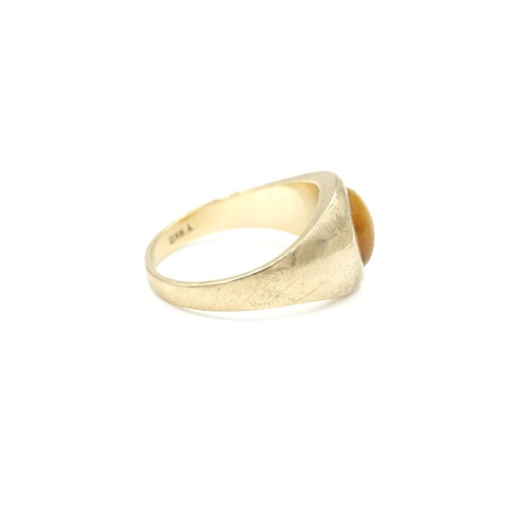 Vintage 10Kt Gold cats Eye Signet Ring (6 grms) /… - image 4