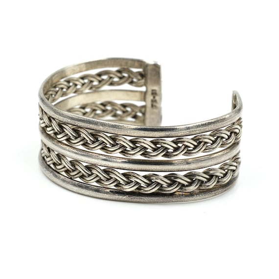 Taxco Braided Sterling Cuff Bracelet // Vintage T… - image 2