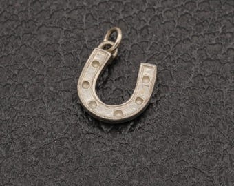 Vintage Silver Toned Horseshoe Lucky Charm .7"