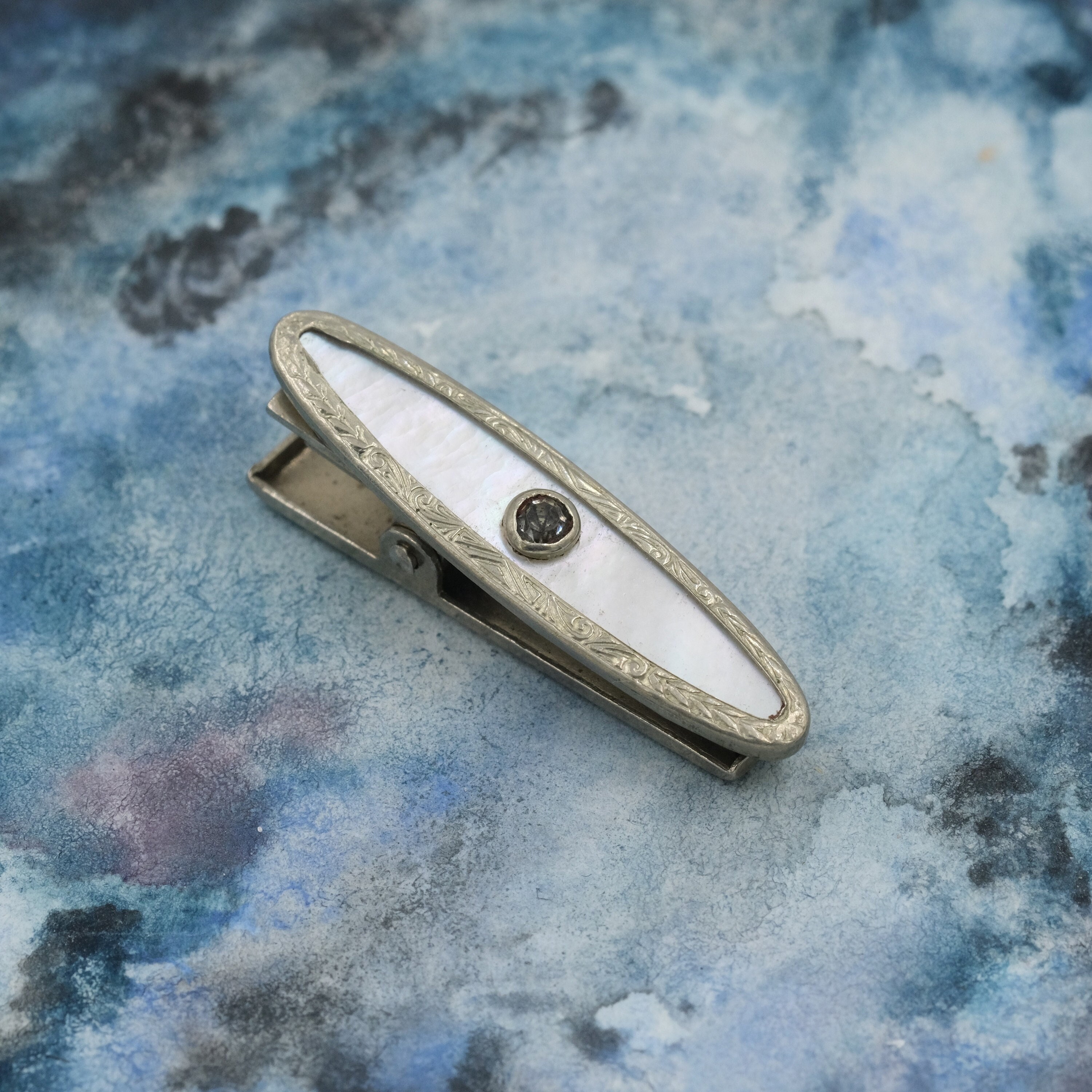 1920s Tie Clip - Etsy Elegant Silver and Purple Tie Clip vintage Victorian 1920s display picture 1