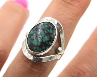 90's Turquoise & Sterling Statement Ring Size 5.25