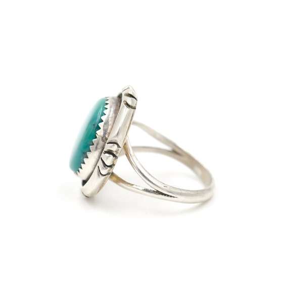 Turquoise Cut Bezel Ring // Size 6 // Green Turqu… - image 5