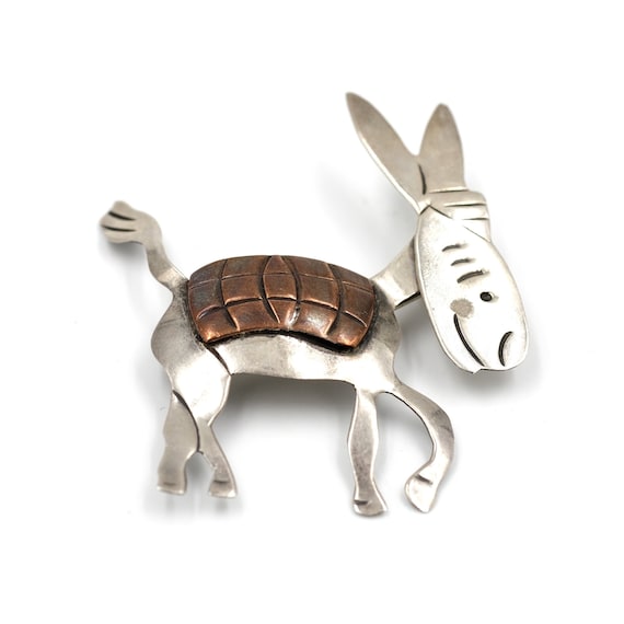 1960s Taxco Donkey Pin // Articulating Donkey Pin