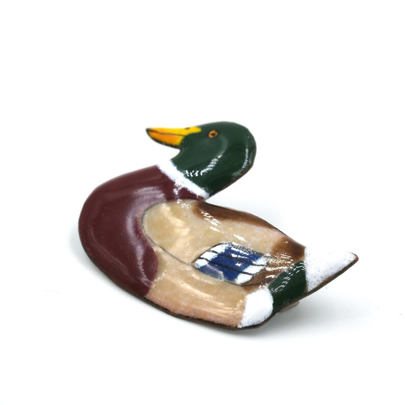 Enamel Duck Pin Vintage Duck Pin Vintage Lapel Pin Mallard Duck Pin