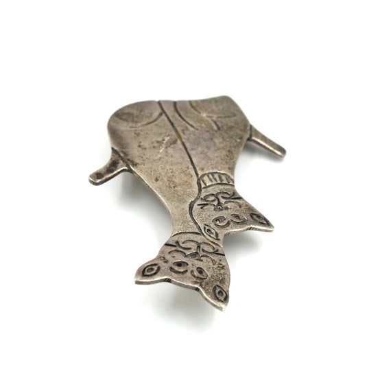 Vintage Taxco Sterling Cat Pin //  Taxco Cat // V… - image 3