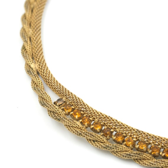 1960s Rhinestone Mesh Choker ~14" // Mid Century … - image 2