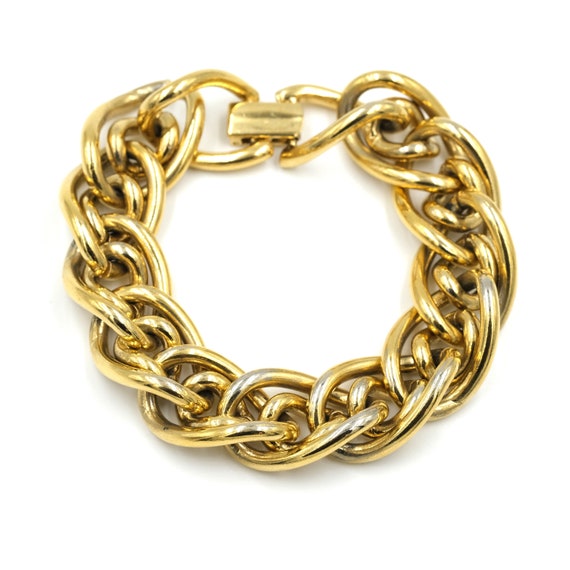 Napier Gold Tone Link Bracelet // Vintage Napier … - image 2