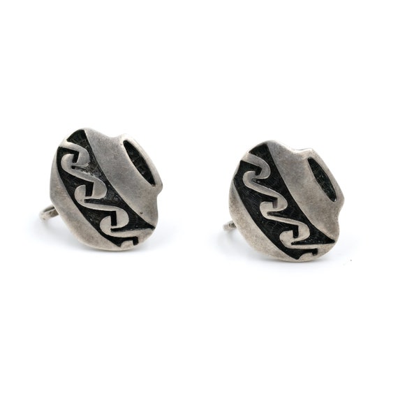 Bernard Dawahoya Sterling Overlay Pot Earrings //… - image 1