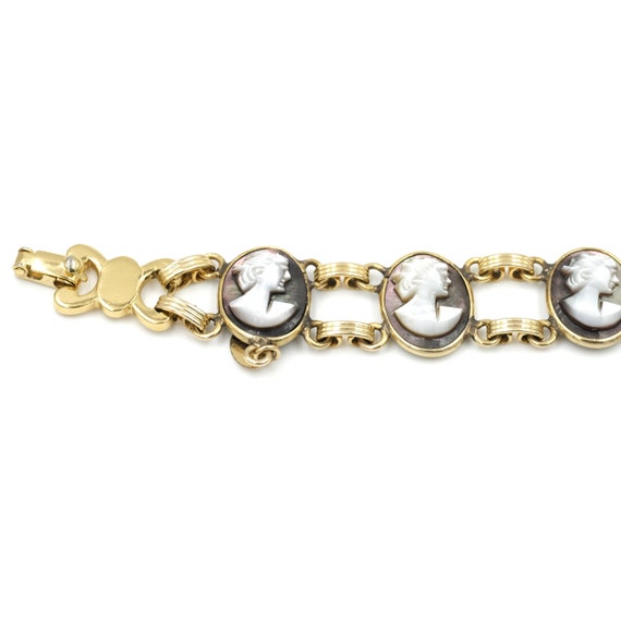 Vintage 12k Yellow Gold Filled Cameo Bracelet by … - image 3