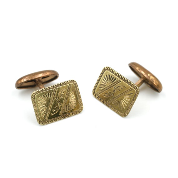 Vintage gold filled cufflinks - Gem