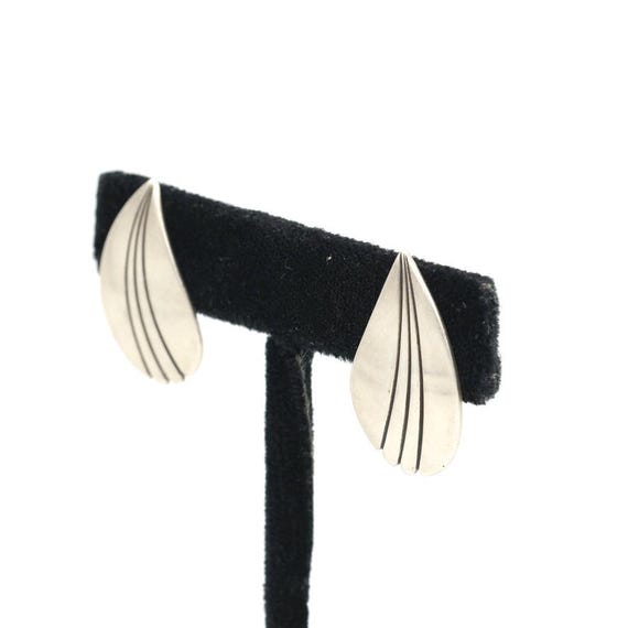 Vintage Sterling Silver Statement Stud Earrings 1" - image 4