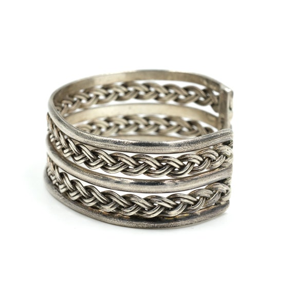Taxco Braided Sterling Cuff Bracelet // Vintage T… - image 3