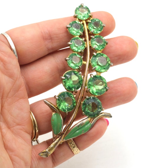 Ancienne Broche En Laiton Avec Strass - Vintage - Bon état - Réf EB AC