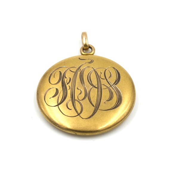 1940s monogrammed locket // antique gold locket //
