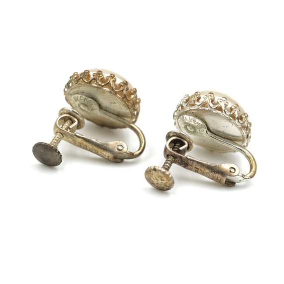 Mid Century Miriam Haskell "Pearl" Earrings // Cl… - image 4