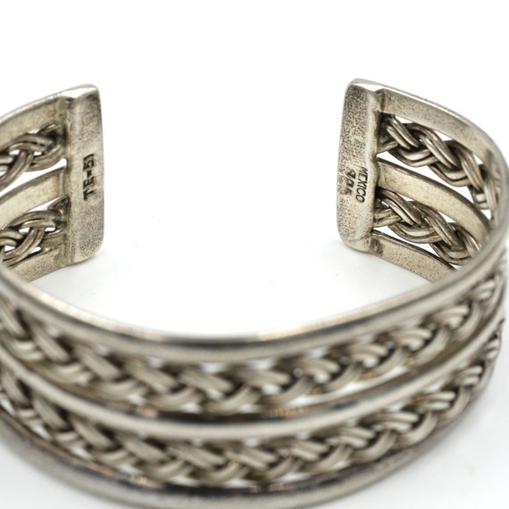 Taxco Braided Sterling Cuff Bracelet // Vintage T… - image 7