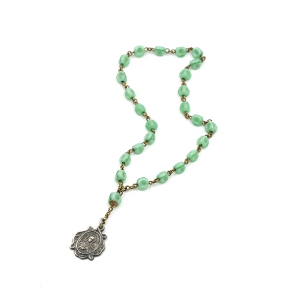 Vintage Saint Theresa Pocket Rosary // Beaded Rosary // The Little Flower Rosary // 24 Prayer Beads