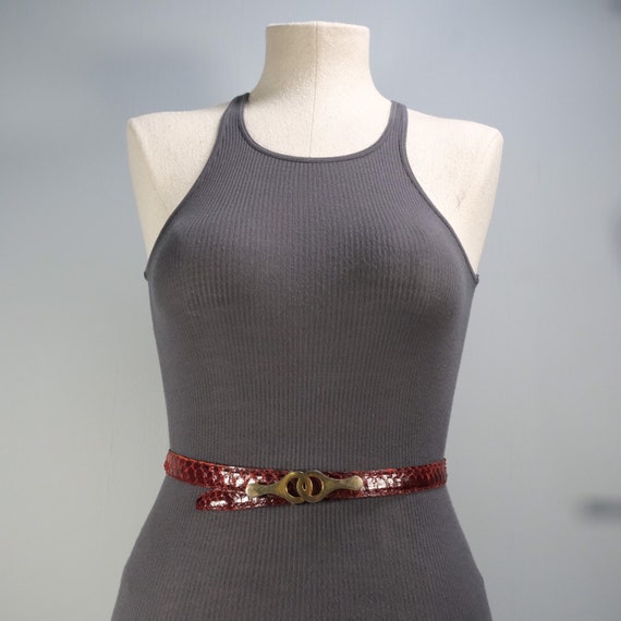 Vintage Snake Skin Belt (SM) // Made in France //… - image 2