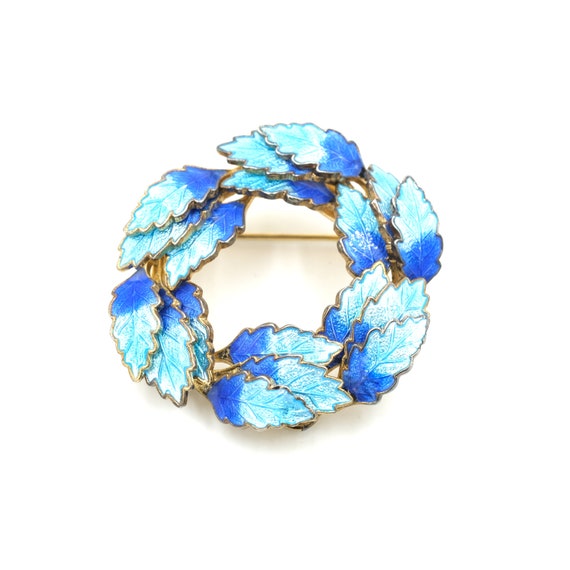 Vintage Enamel Leaf Brooch // Enamel Brooch // Bri