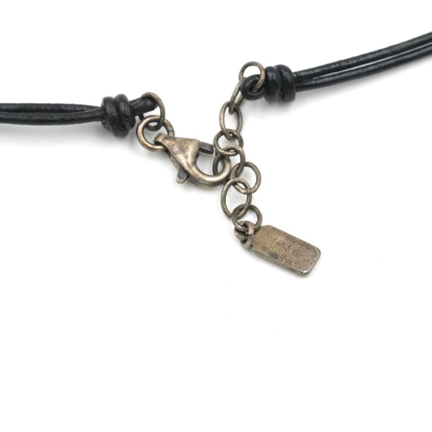 ヴィンテージターコイズペンダント　SV925 レザーコード付 BACKBONE バックボーン Silver925 ターコイズ ボーン ペンダントトップ レザーコード ネックレス シルバー系中古